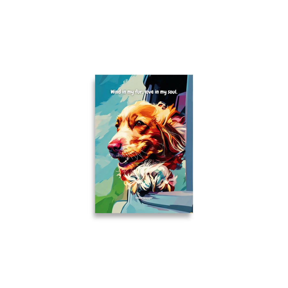 Poster - Wind in my fur, love in my soul A2 (42×59.4 cm)