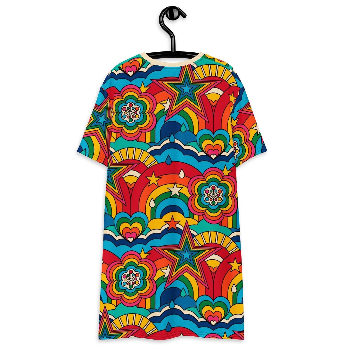 T-shirt dress - RAINBOW RAVE - Bold rainbow sky print