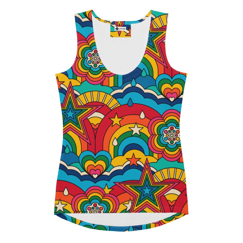 Tank top - RAINBOW RAVE - Bold rainbow sky print