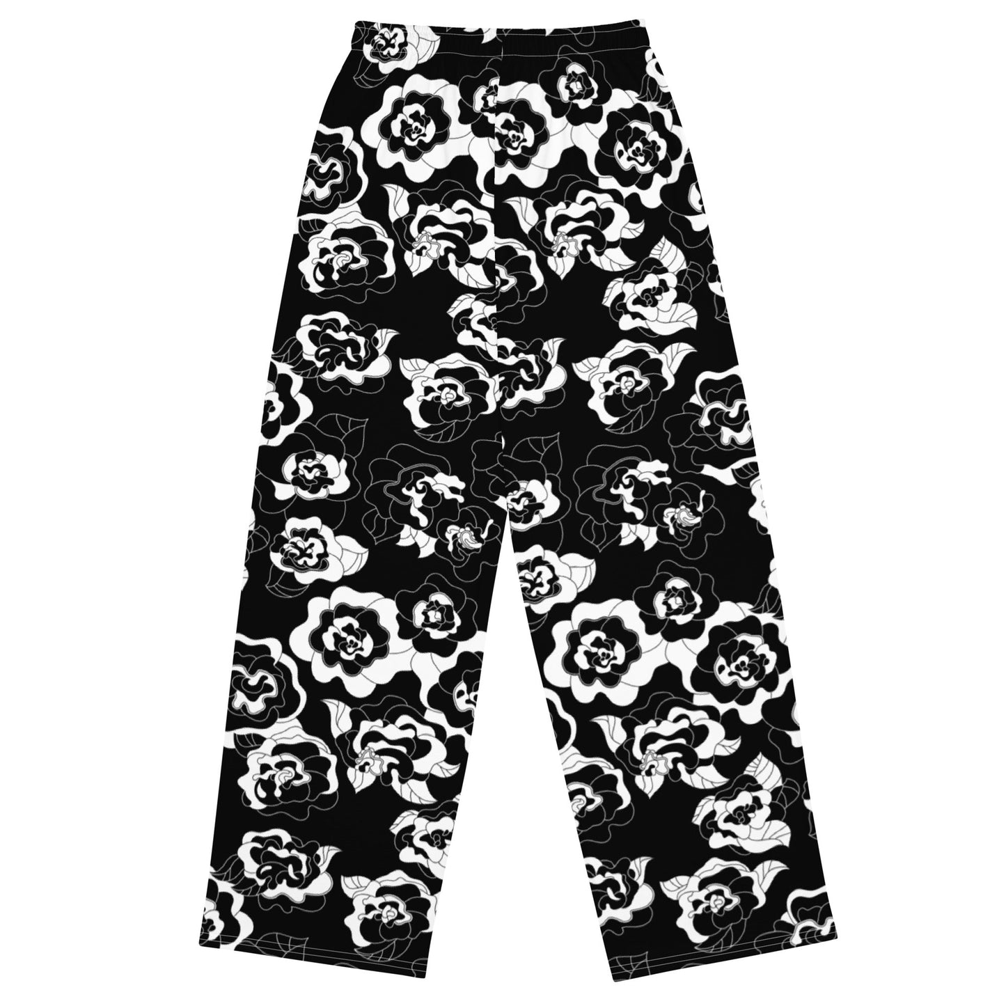 Pants - SERENITY bw - Simple elegant flower print
