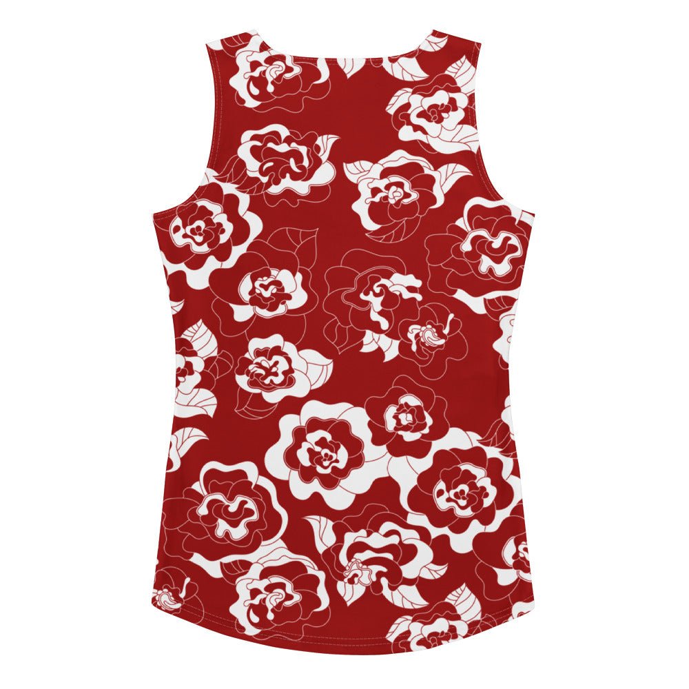 Tank top - SERENITY scarlet - Simple elegant flower print