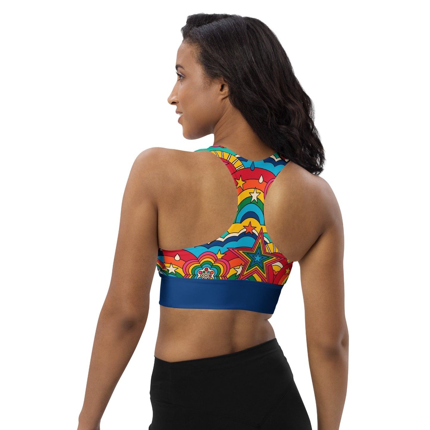 Sports bra - RAINBOW RAVE - Bold rainbow sky print