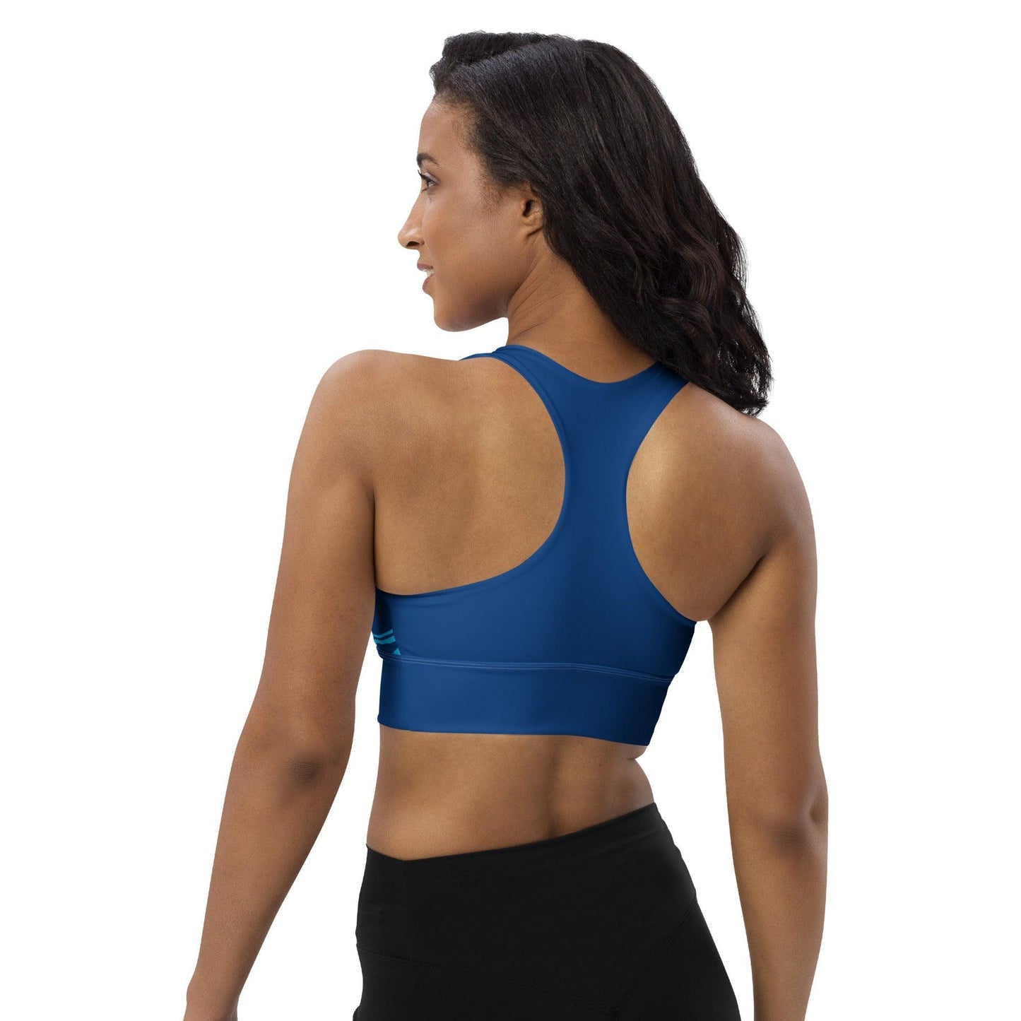 Sports bra - ENERGY WAVES blue - Wavy stripe print