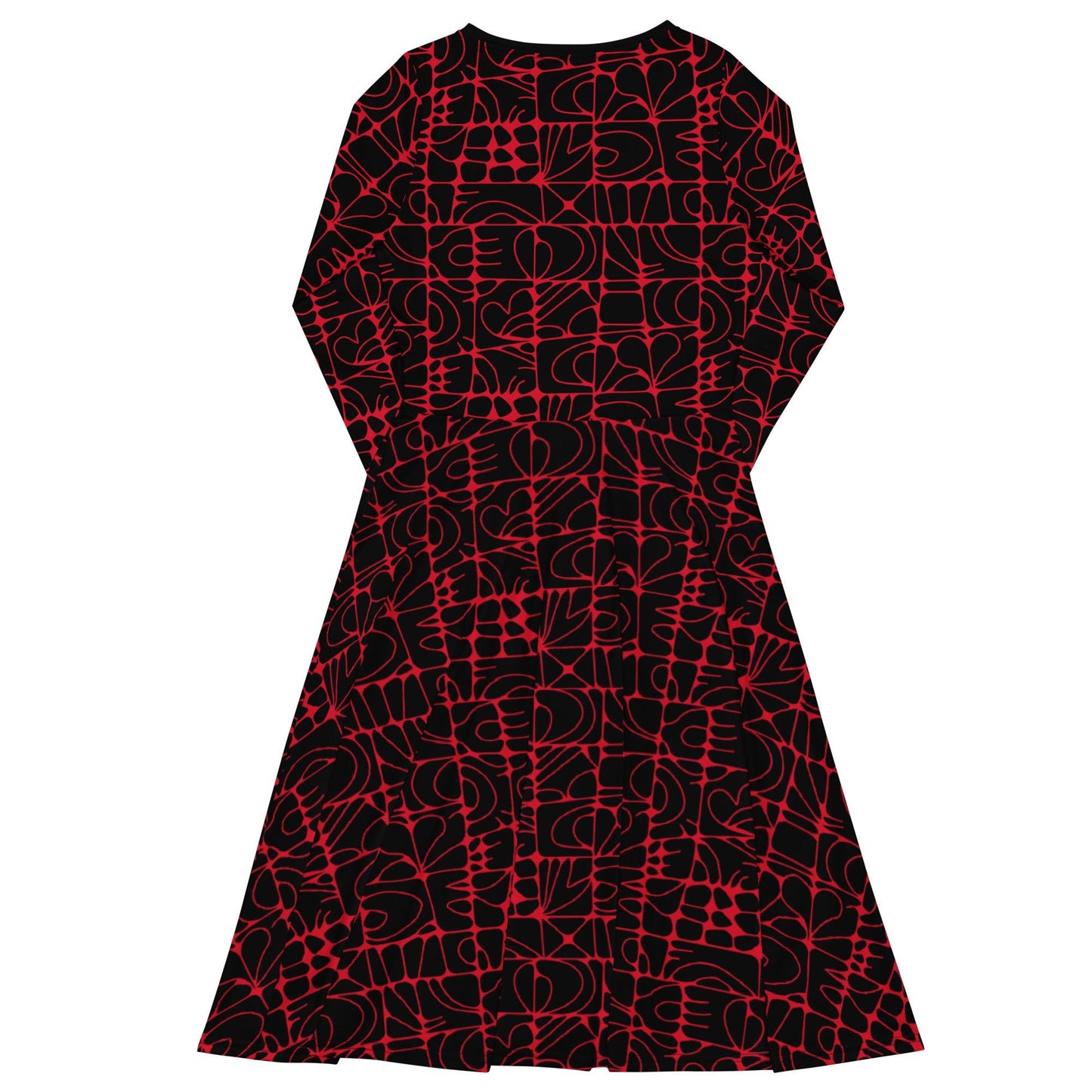 Midi dress - STONE SPIRIT black red - Graphic stone shapes print