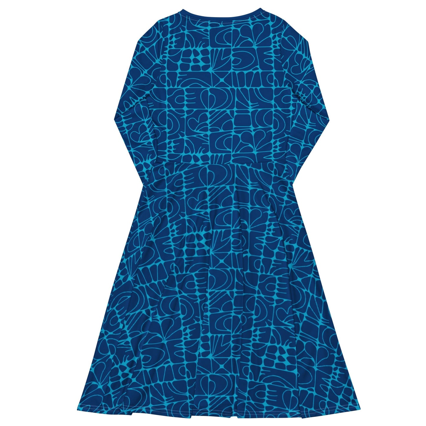 Midi dress - STONE SPIRIT blue - Graphic stone shapes print