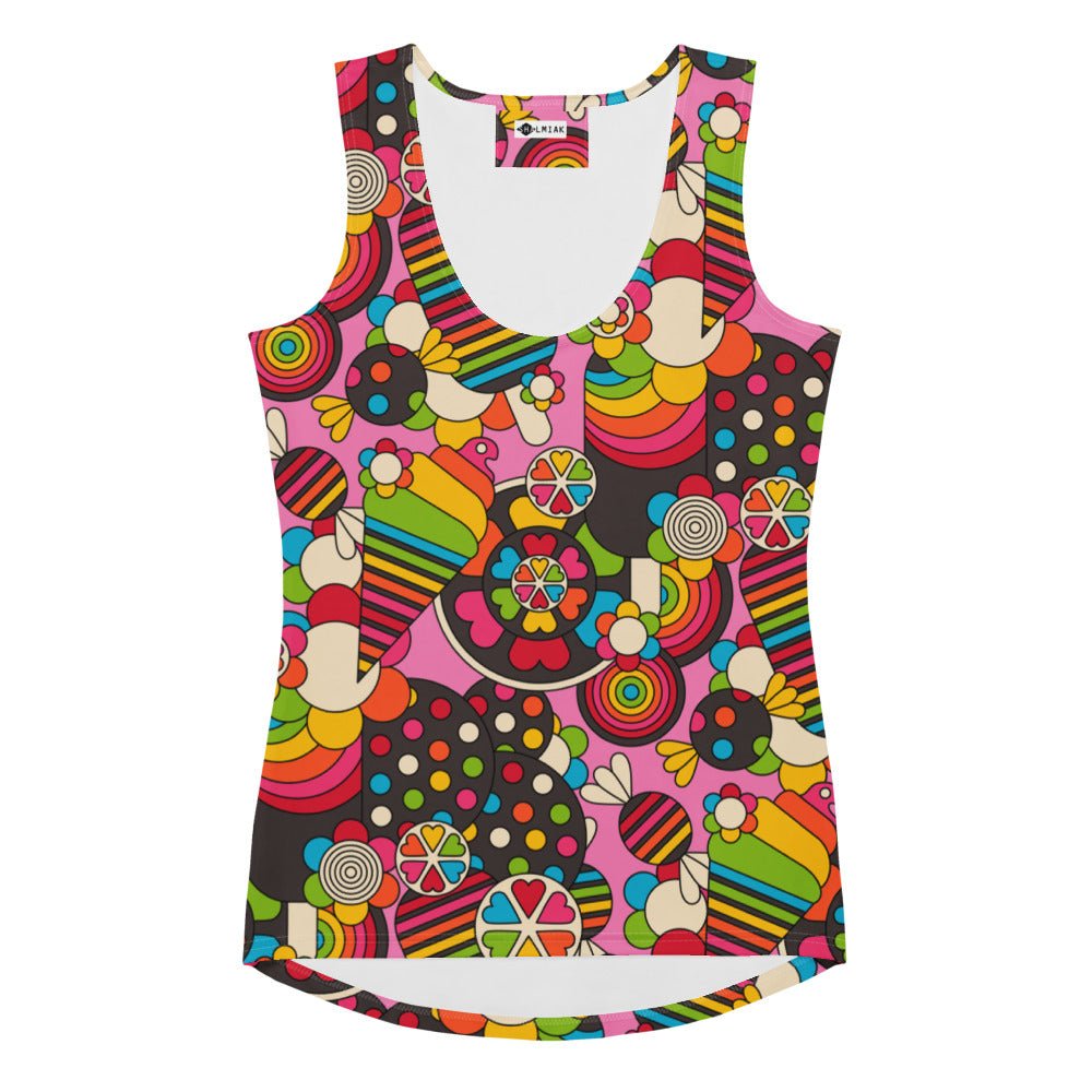 Tank top - SWEET FREAK pink - Playful sweet treats print