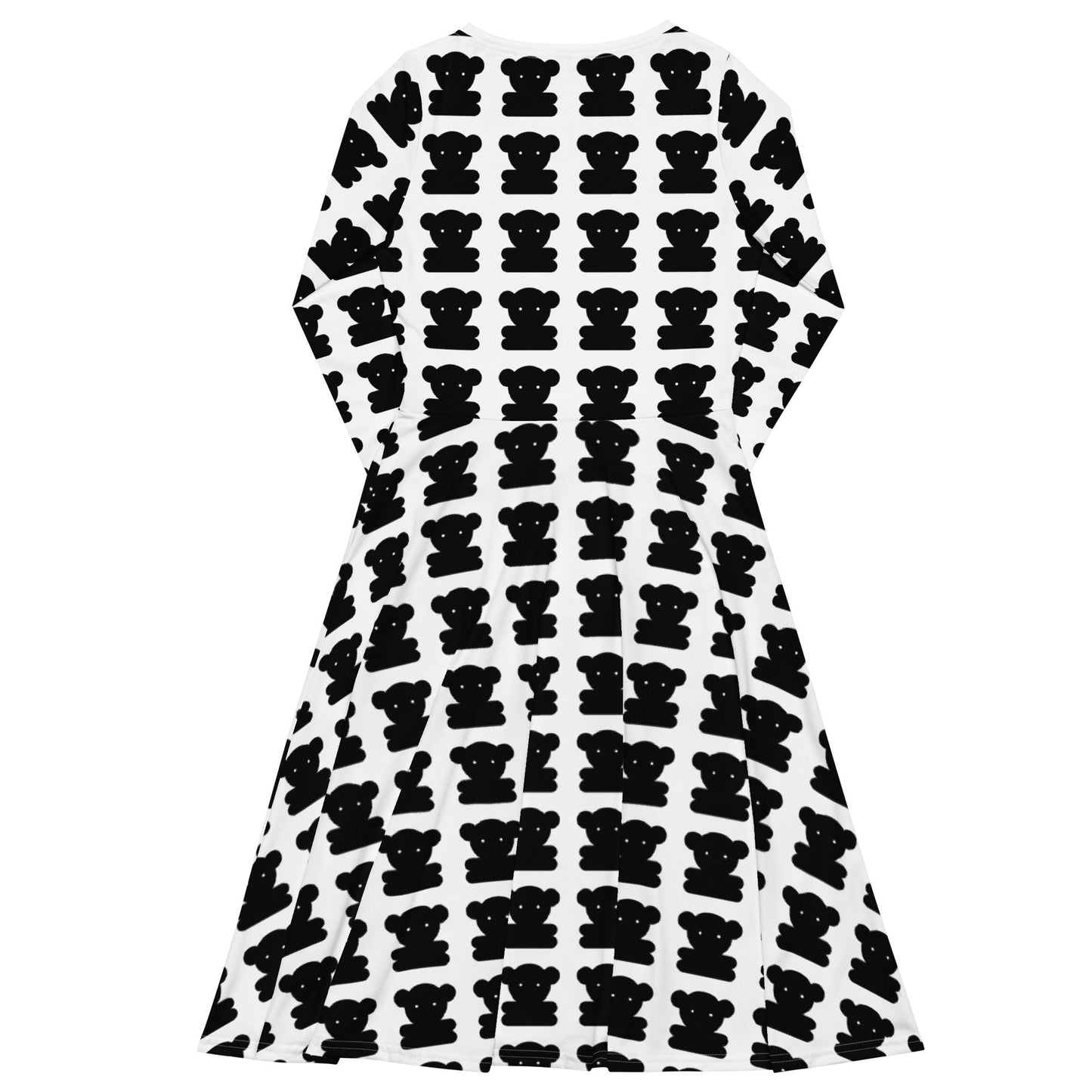 Midi dress - SWEET TEDDY bw - Cute teddy bear print