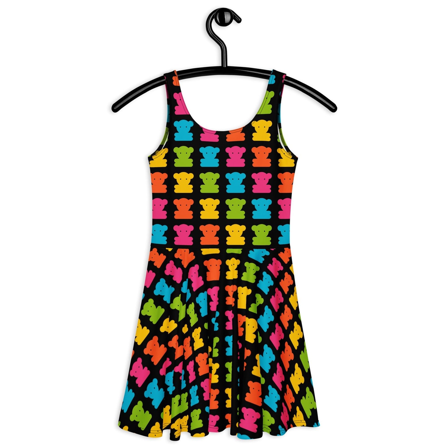 Skater dress - SWEET TEDDY happy black - Cute teddy bear print