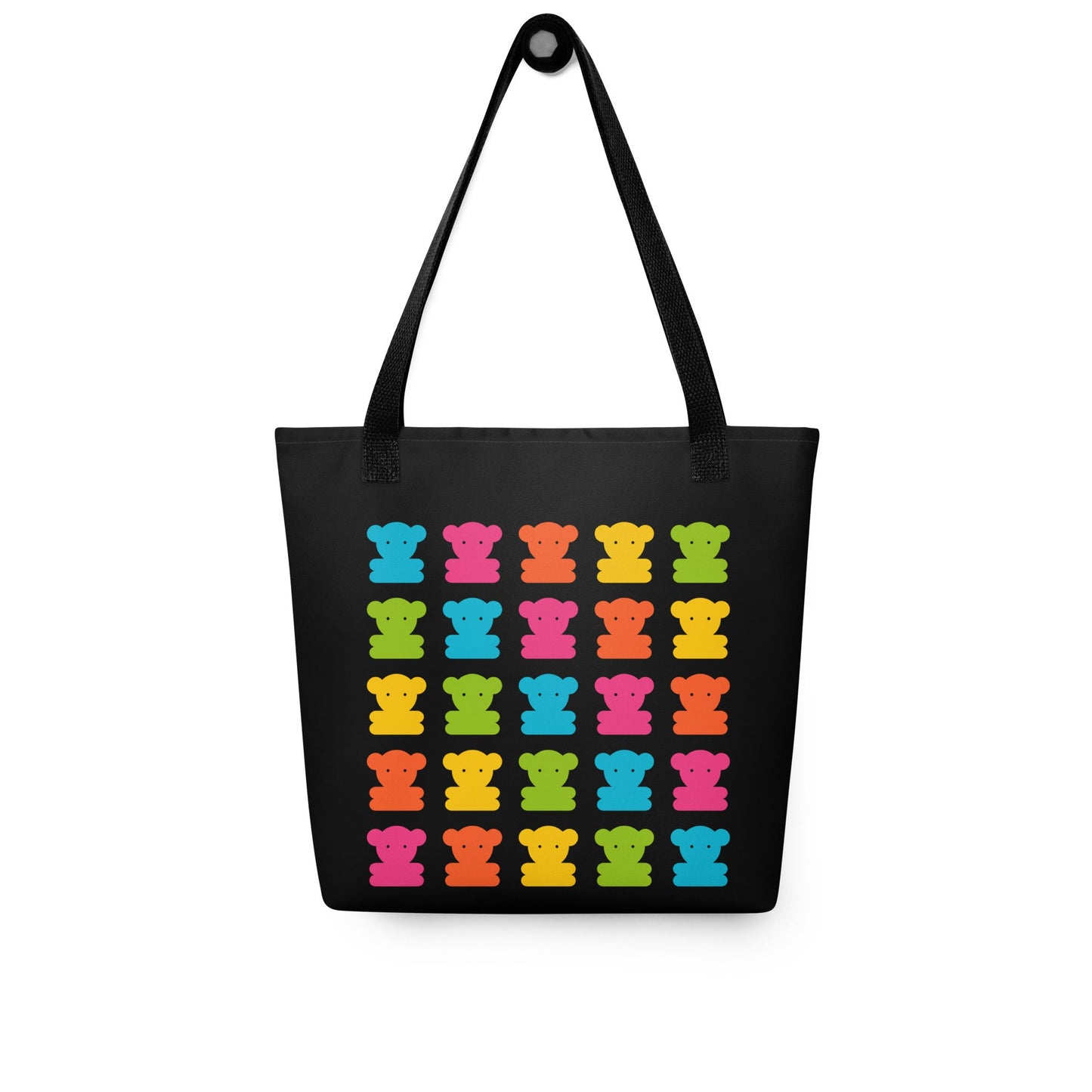Tote bag - SWEET TEDDY happy black - Cute teddy bear print Default Title
