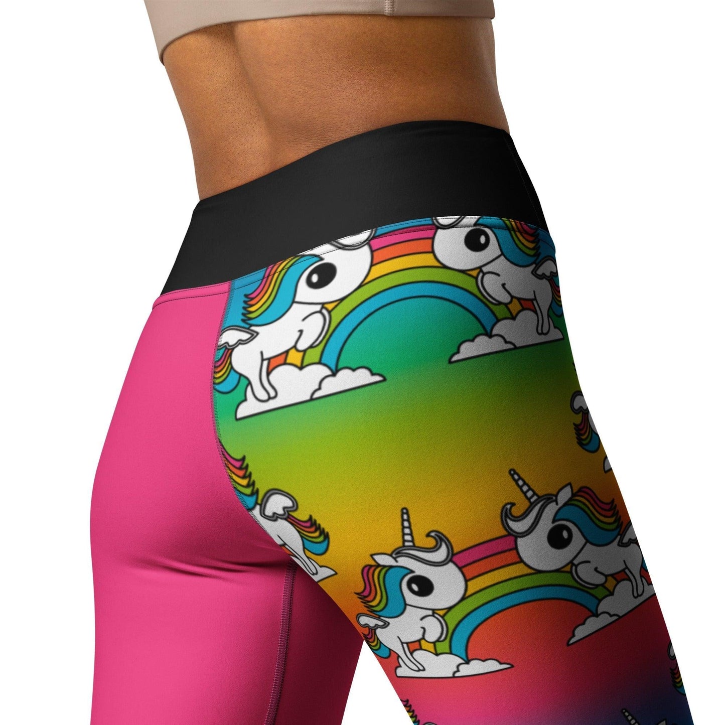 Yoga leggings - UNIQUE rainbow - Unicorns and rainbows print