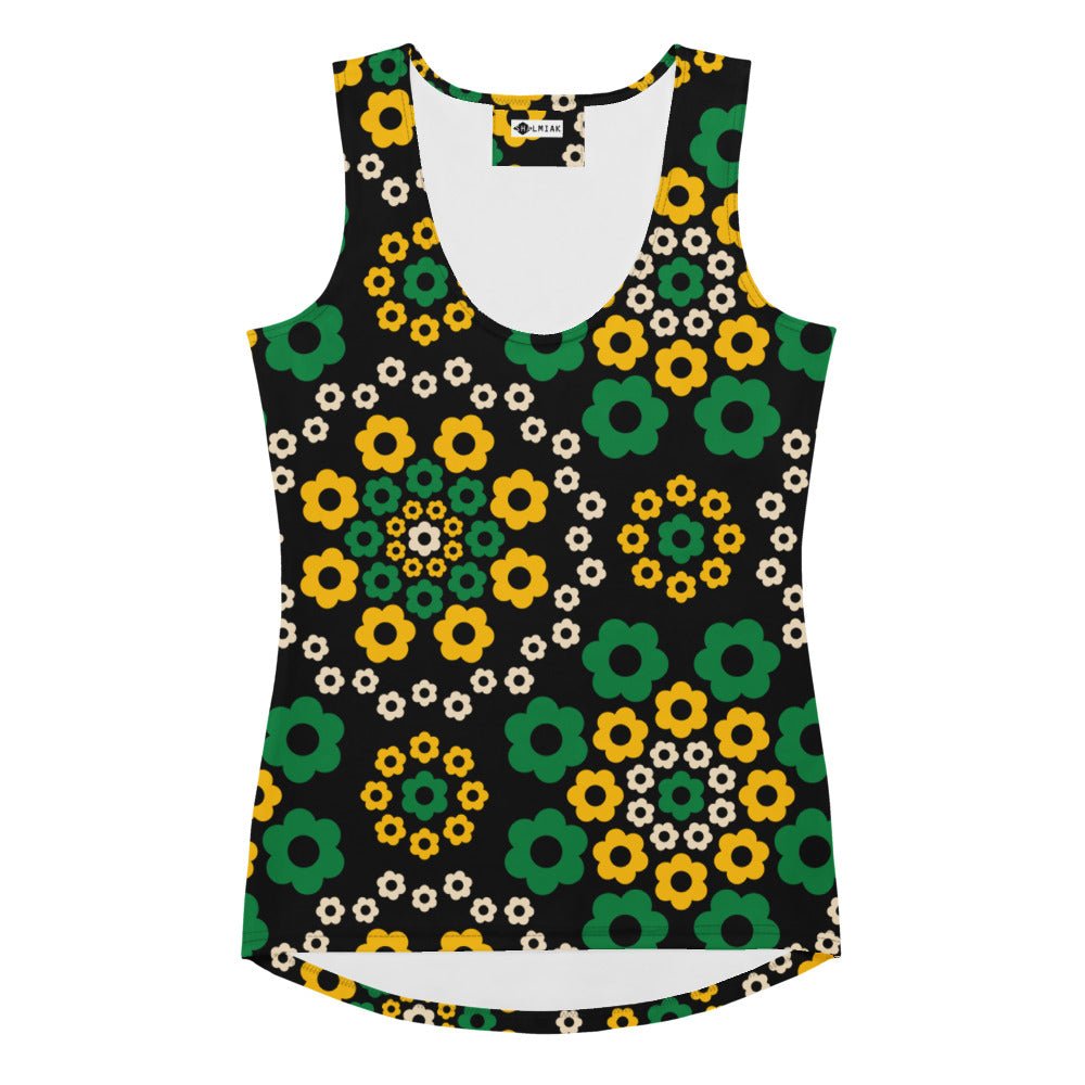 Tank top - YESTERDAY yellow green - Graphic retro floral print