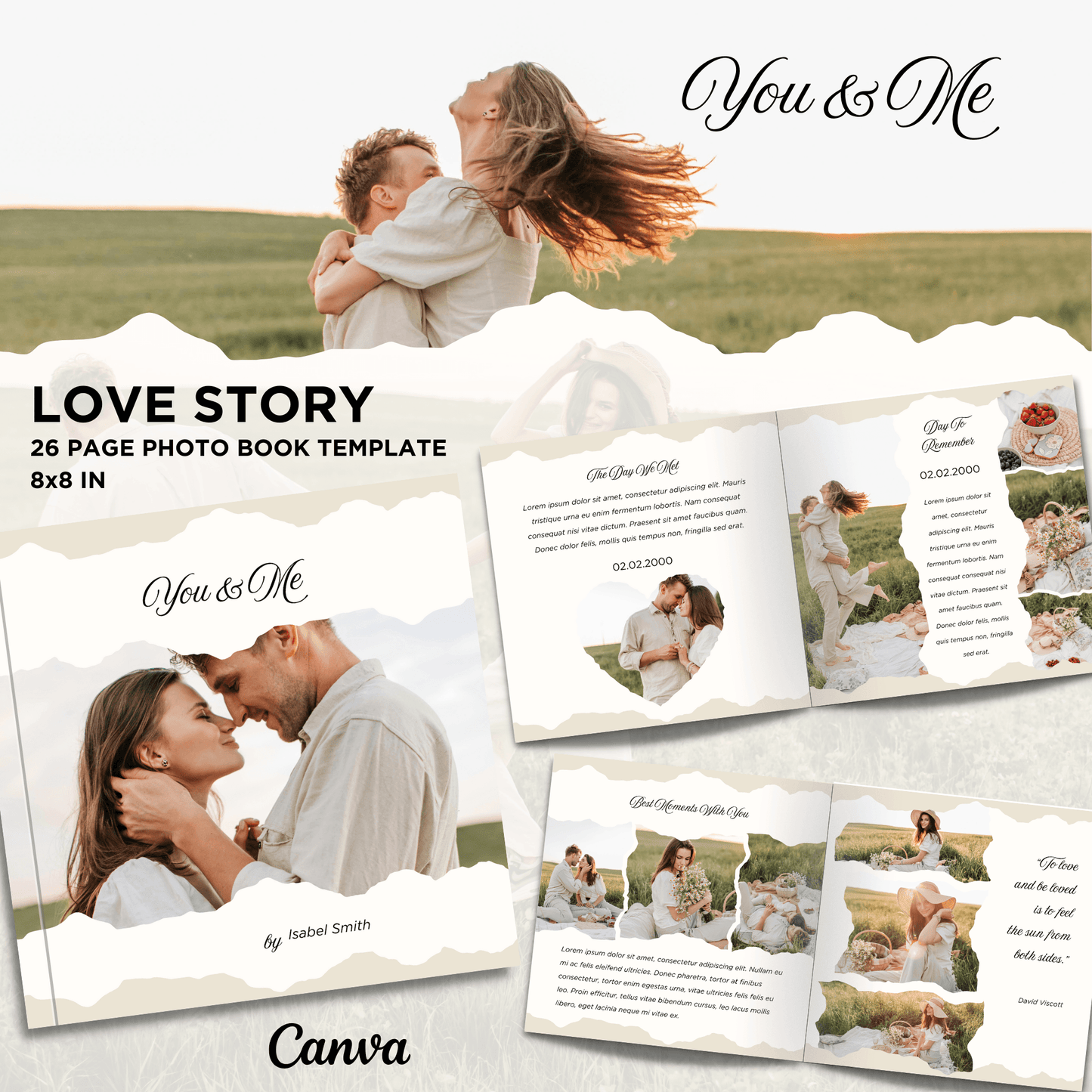 Canva Templates - You & Me Love Story - Photo Book | SHALMIAK
