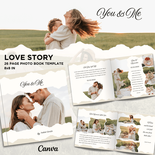 Canva Templates - You & Me Love Story - Photo Book | SHALMIAK