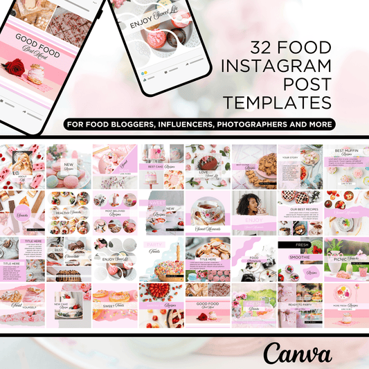 Canva Templates - Instagram Post Pink (food theme) | SHALMIAK