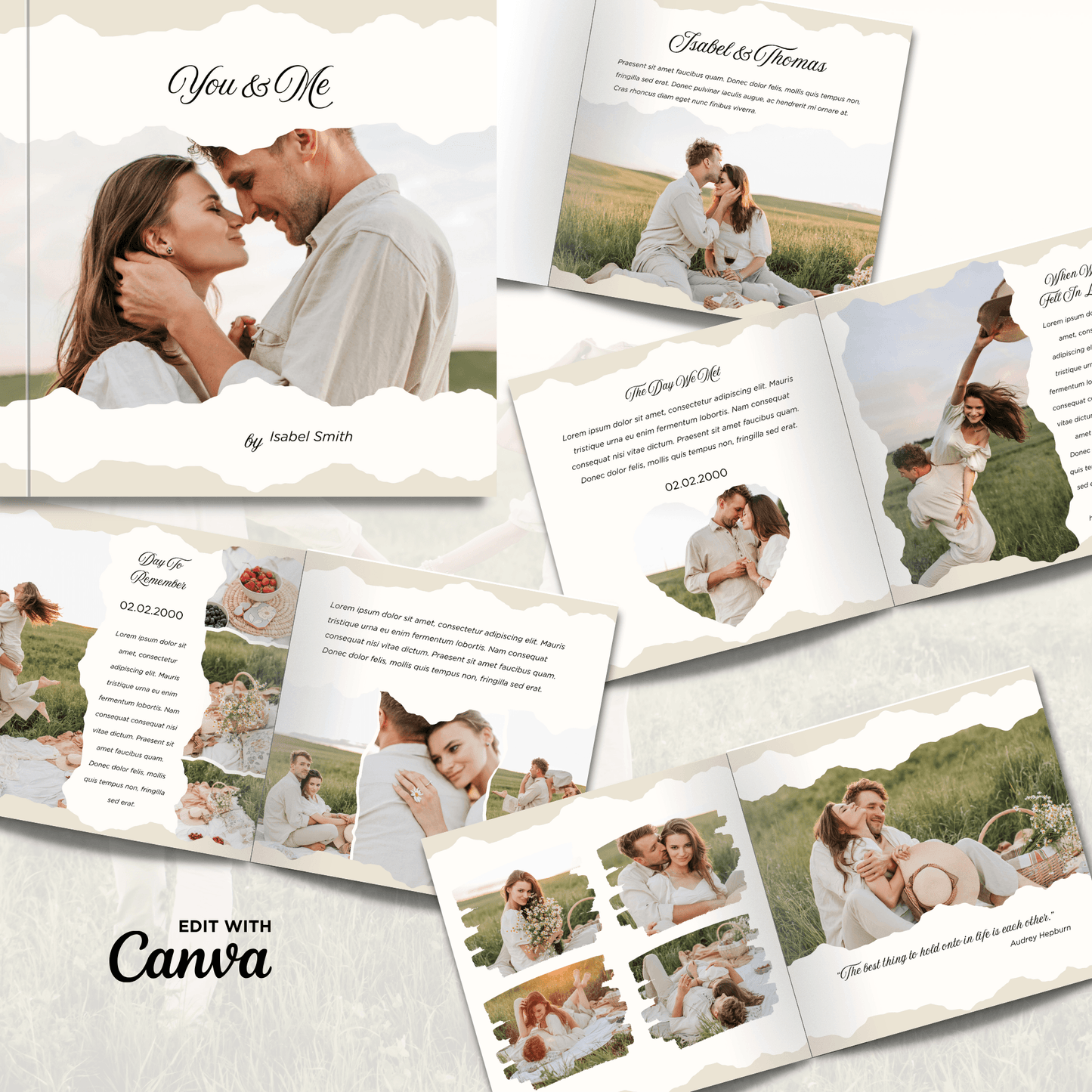 Canva Templates - You & Me Love Story - Photo Book | SHALMIAK