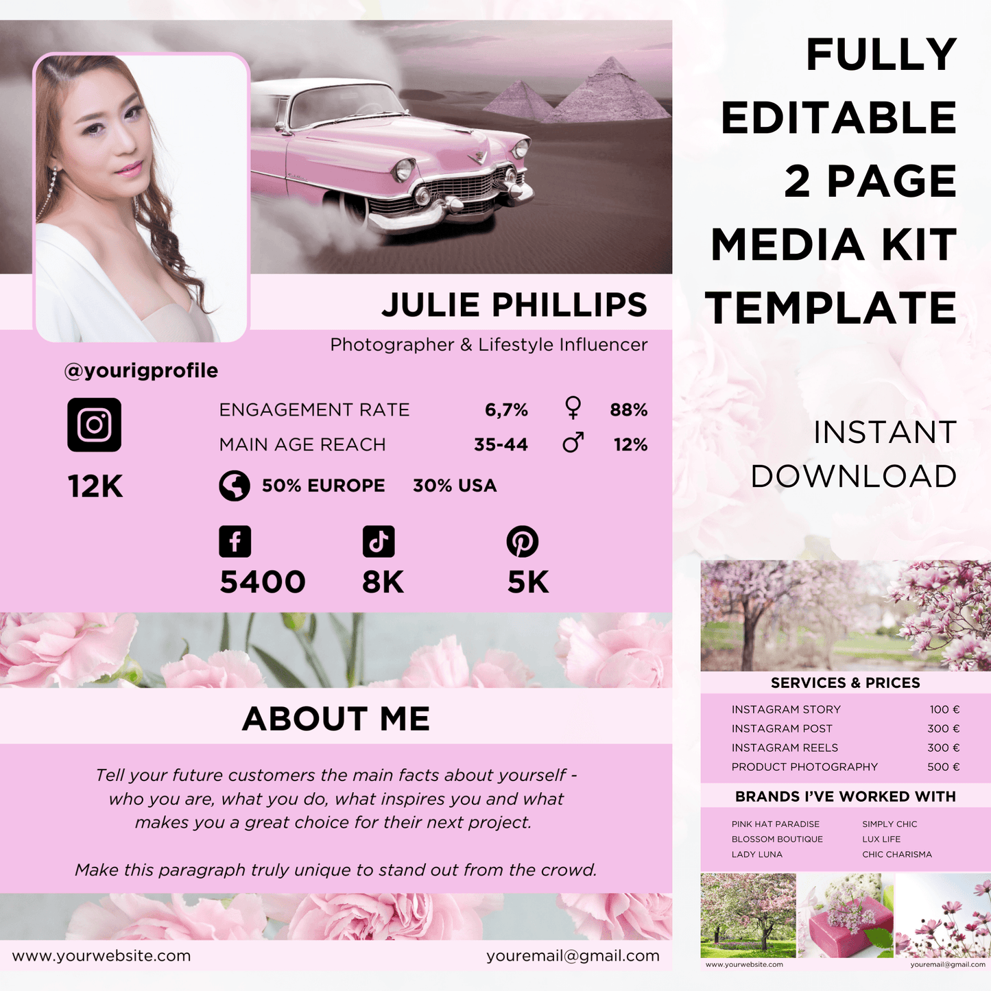Canva Templates - 2 Page Media Kit | SHALMIAK