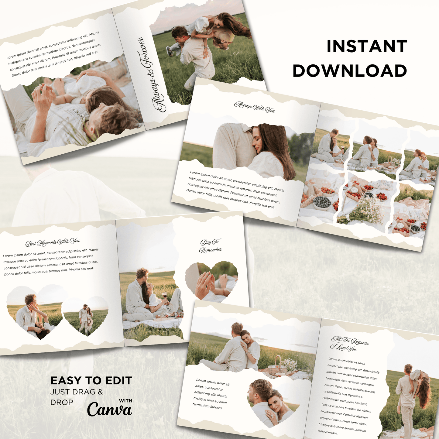 Canva Templates - You & Me Love Story - Photo Book | SHALMIAK