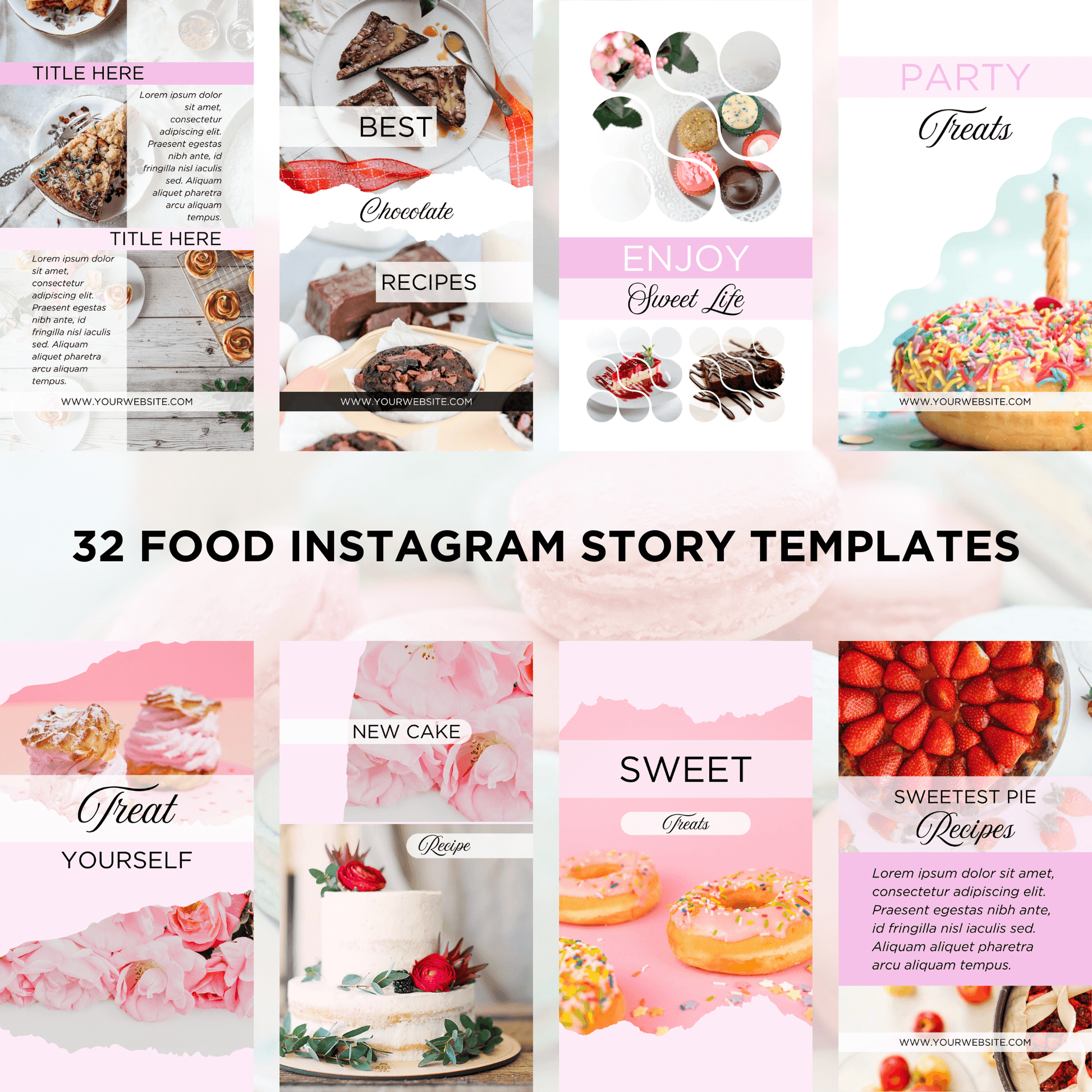 Canva Templates - Instagram Stories Pink (food theme) | SHALMIAK
