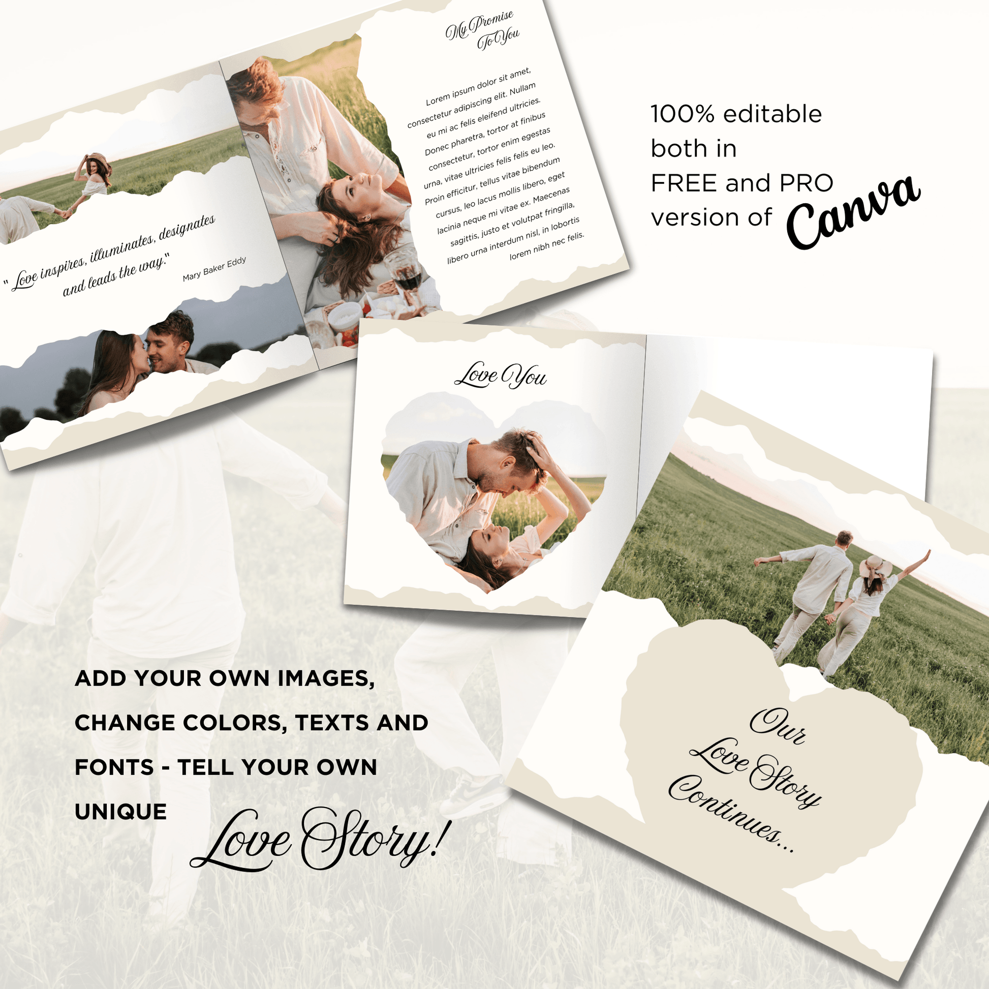 Canva Templates - You & Me Love Story - Photo Book | SHALMIAK