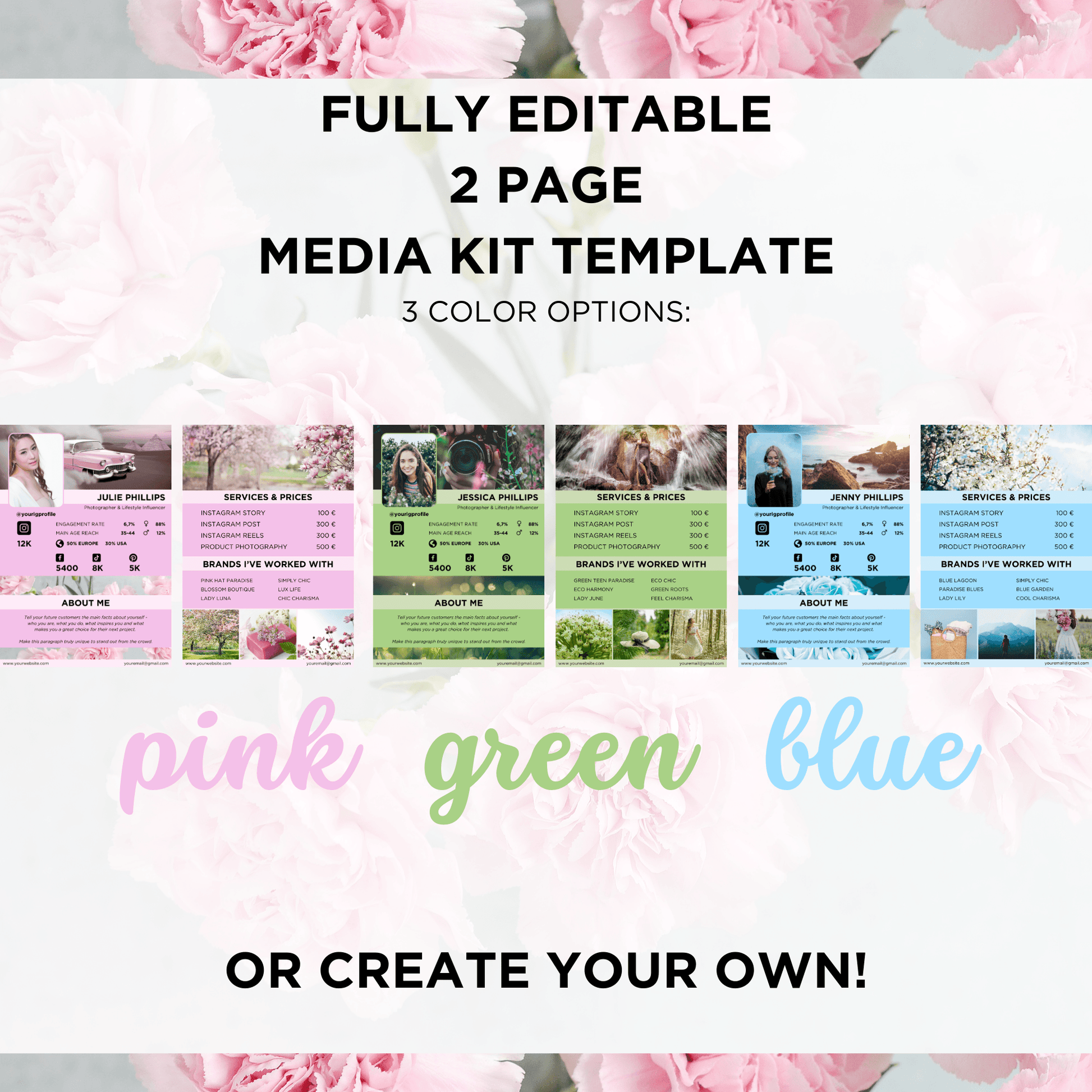 Canva Templates - 2 Page Media Kit | SHALMIAK