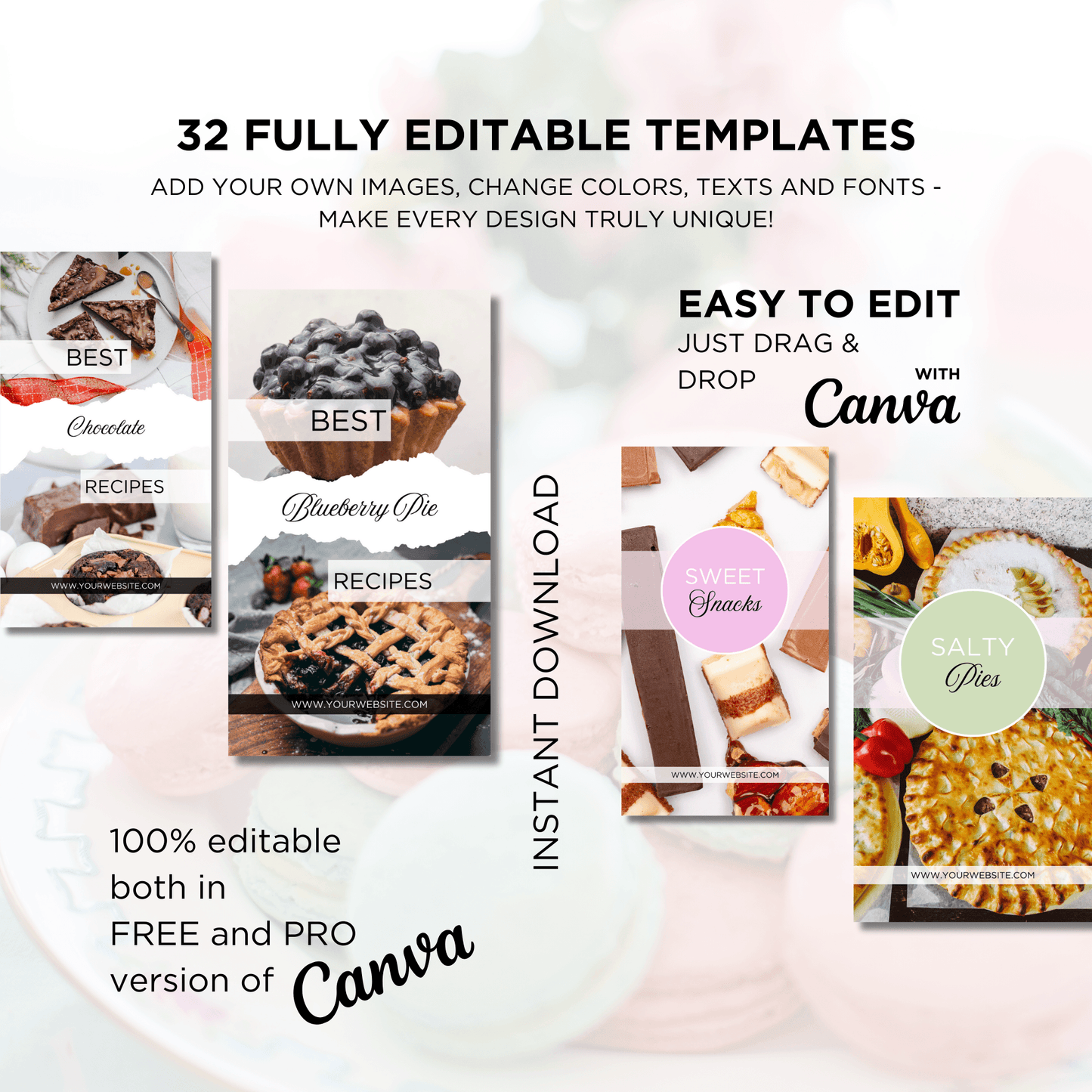 Canva Templates - Instagram Stories Pink (food theme) | SHALMIAK