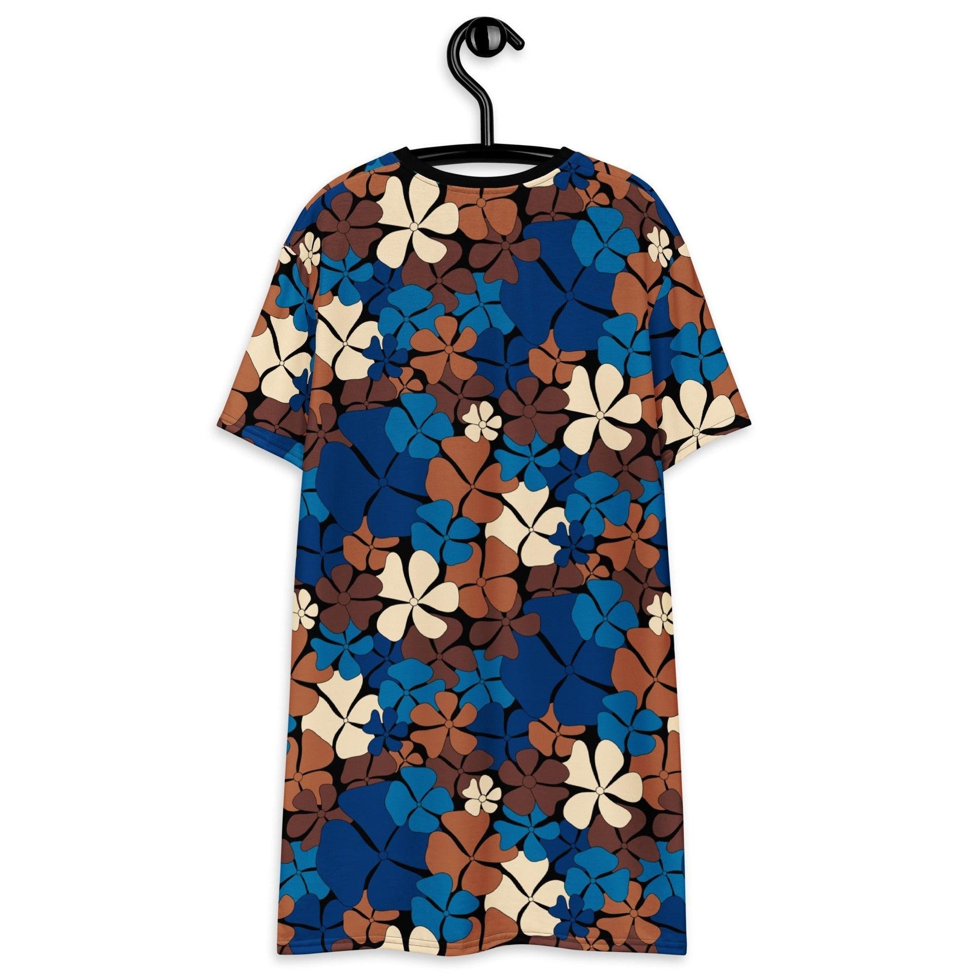 ADELIE blue brown - T-Shirt Dress | SHALMIAK