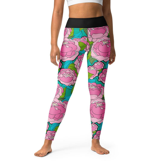 BE MY ONLY pink turquoise -2- Yoga Leggings | SHALMIAK