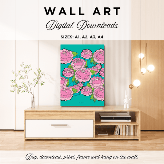 DIGITAL WALL ART - BE MY ONLY pink mint | SHALMIAK