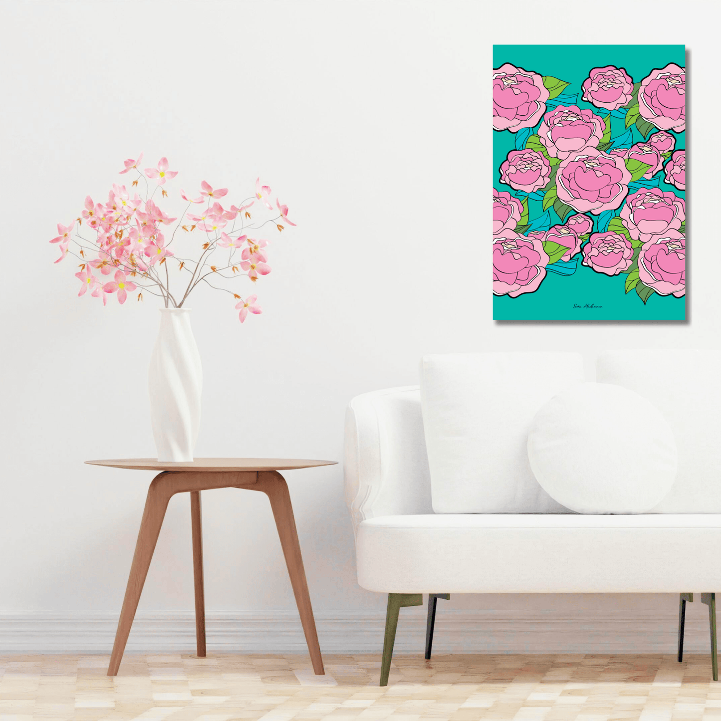 DIGITAL WALL ART - BE MY ONLY pink mint | SHALMIAK
