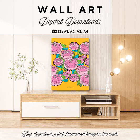 DIGITAL WALL ART - BE MY ONLY pink yellow | SHALMIAK