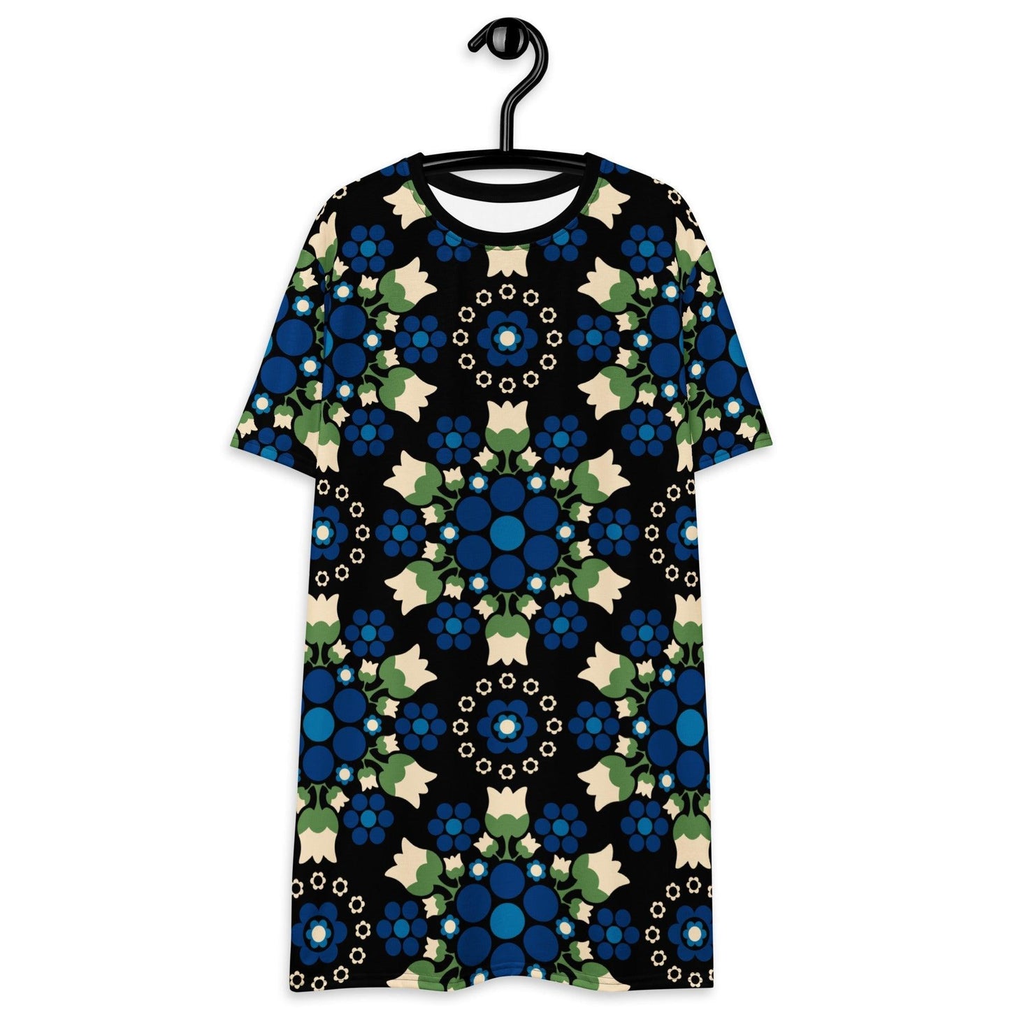 BERRY DANCE blue black - T-Shirt Dress | SHALMIAK