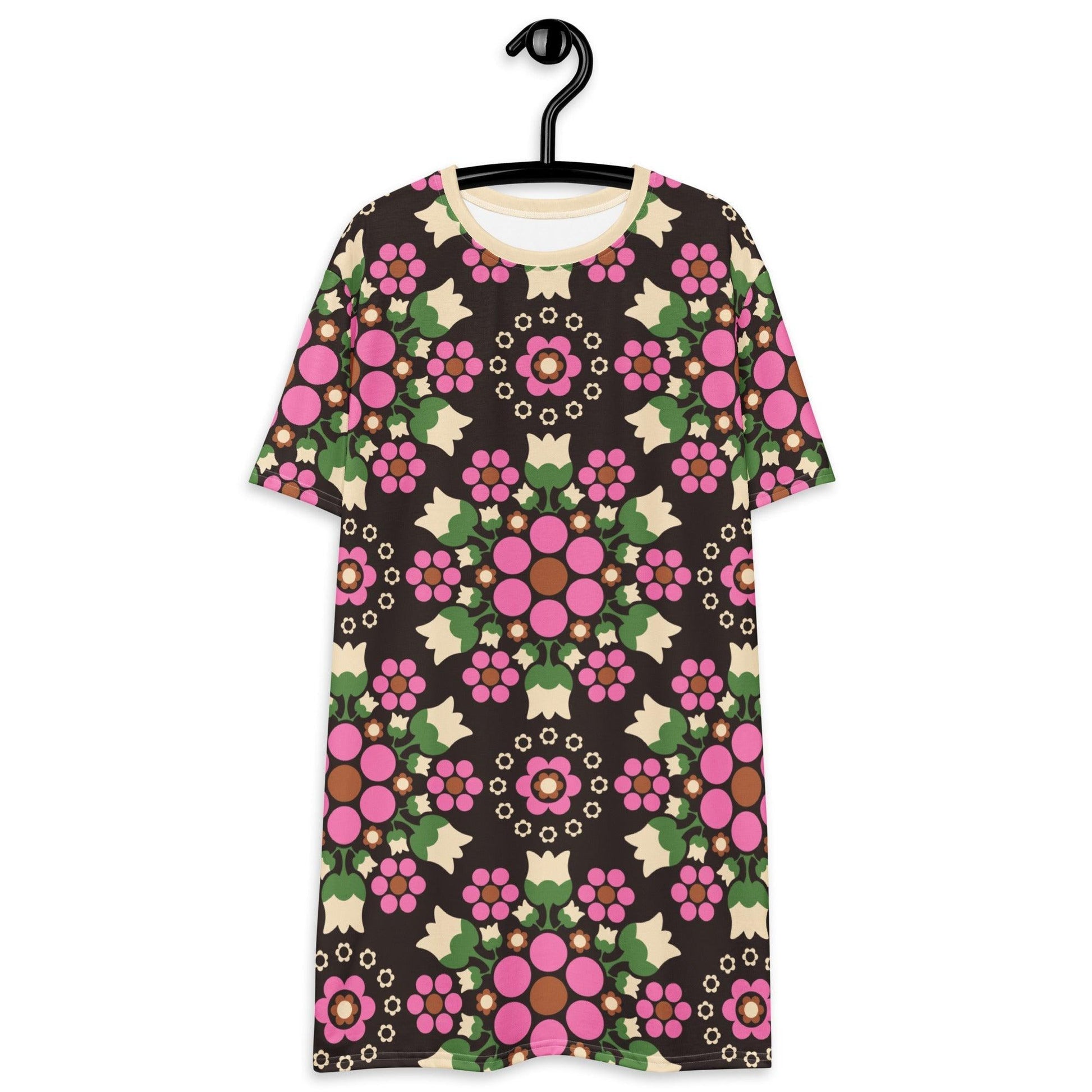 BERRY DANCE pink brown - T-Shirt Dress | SHALMIAK