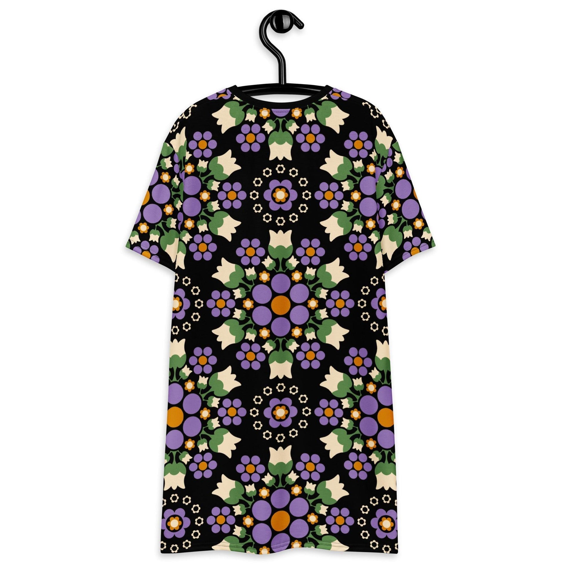 BERRY DANCE purple black - T-Shirt Dress | SHALMIAK