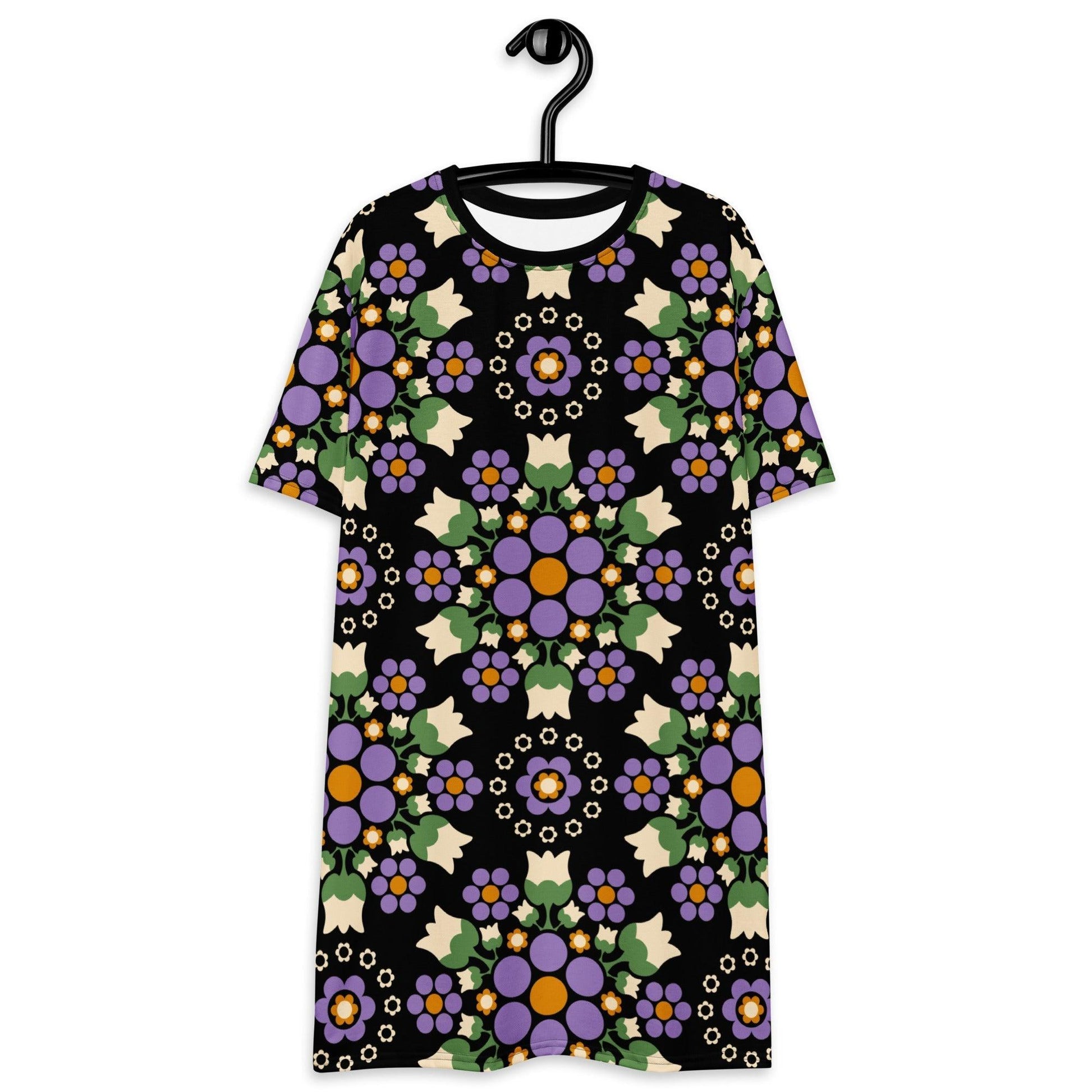 BERRY DANCE purple black - T-Shirt Dress | SHALMIAK