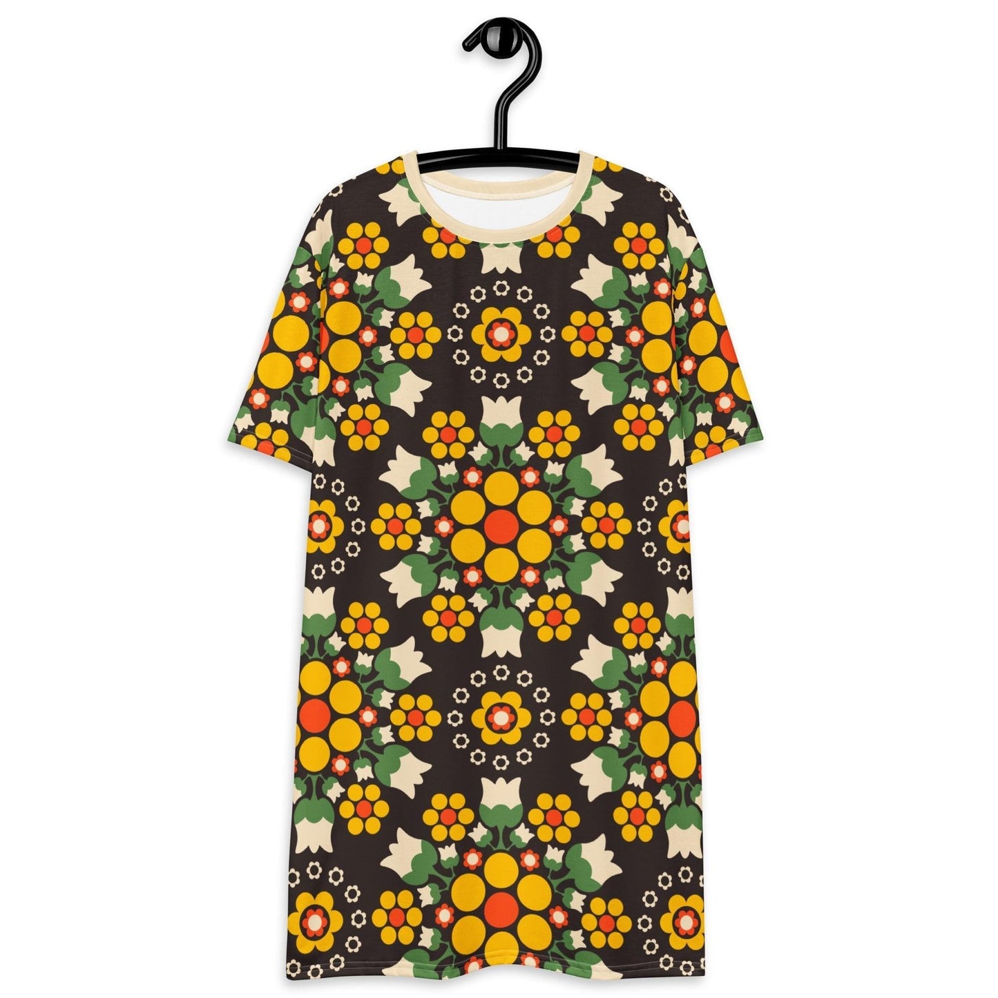 BERRY DANCE yellow brown - T-Shirt Dress | SHALMIAK