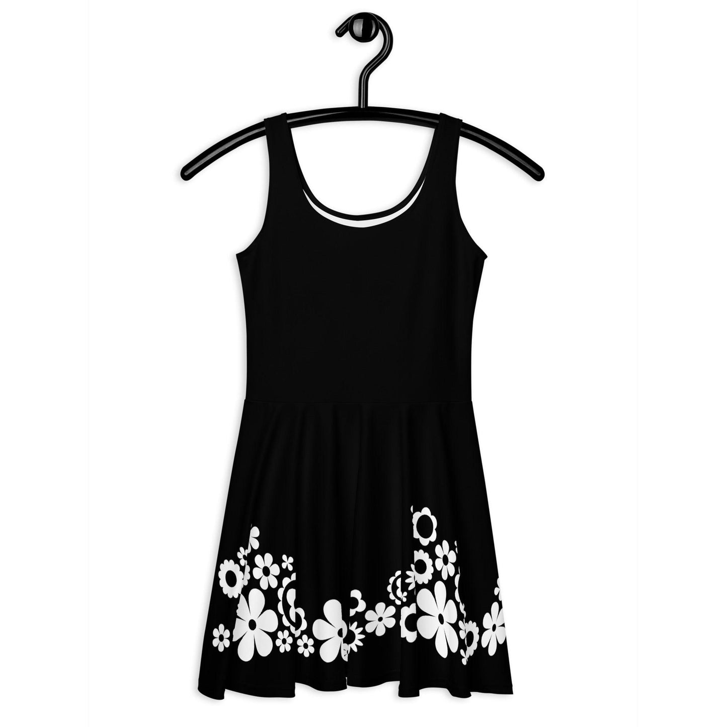 BLACK with BLOOMPOP bw - Skater Dress | SHALMIAK