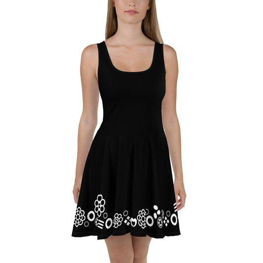 BLACK with FOREVER SWEET bw - Skater Dress | SHALMIAK
