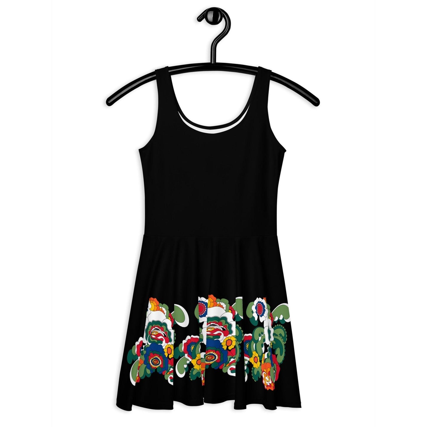 BLACK with GROOVY KURBITS - Skater Dress | SHALMIAK