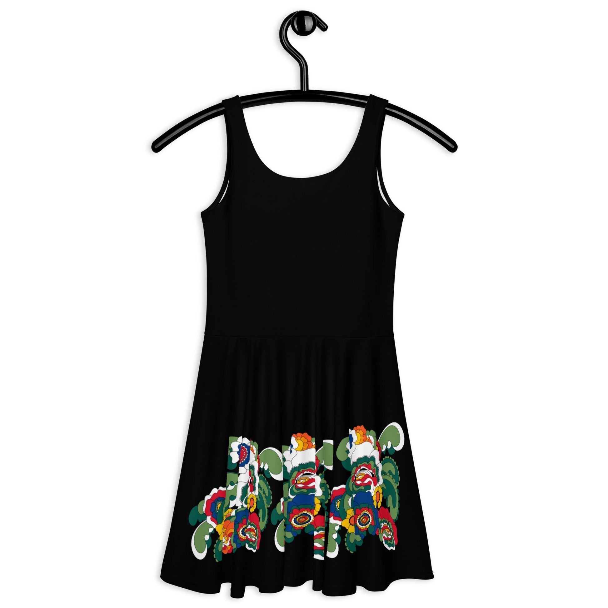 BLACK with GROOVY KURBITS - Skater Dress | SHALMIAK