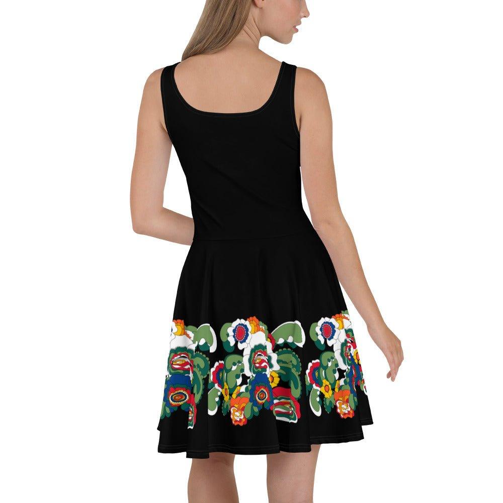 BLACK with GROOVY KURBITS - Skater Dress | SHALMIAK