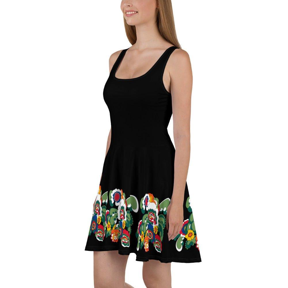 BLACK with GROOVY KURBITS - Skater Dress | SHALMIAK
