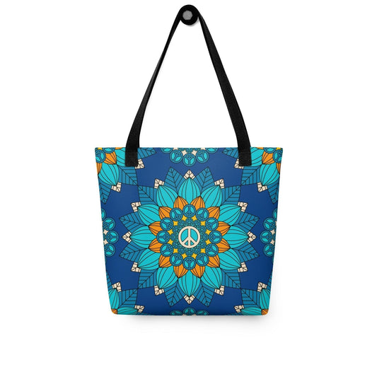 BLOOM WITH PEACE orange blue - Tote Bag | SHALMIAK