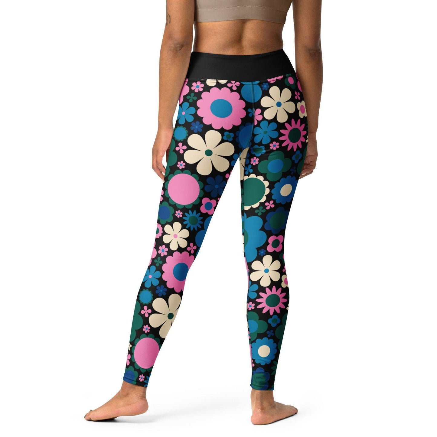 BLOOMPOP blue pink -2- Yoga Leggings | SHALMIAK