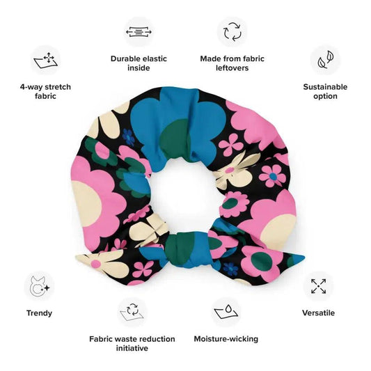 BLOOMPOP blue pink - Scrunchie | SHALMIAK