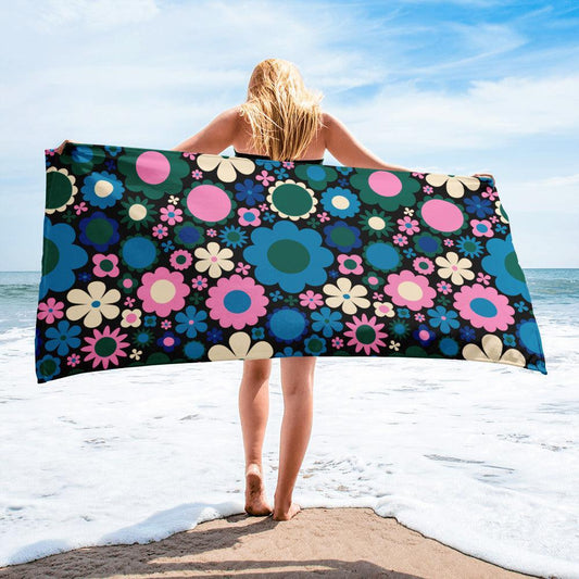 BLOOMPOP blue pink - Towel | SHALMIAK