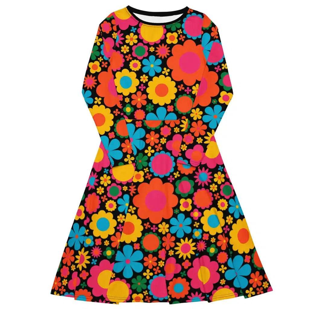 BLOOMPOP happy 2 - Midi Dress With Pockets | SHALMIAK