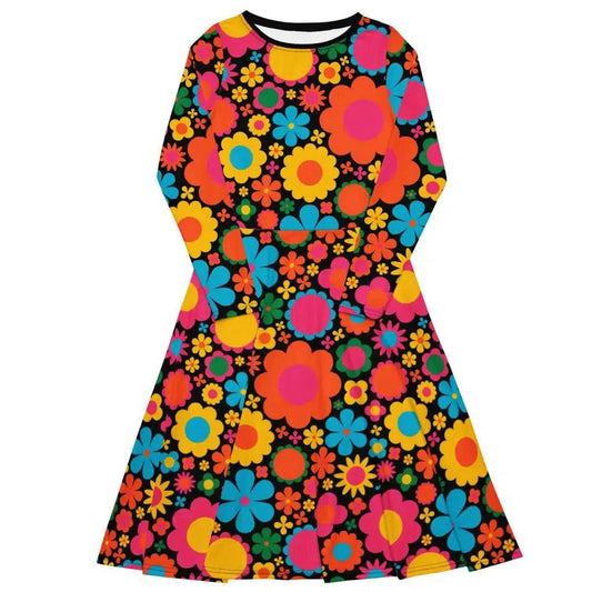 BLOOMPOP happy 2 - Midi Dress With Pockets | SHALMIAK