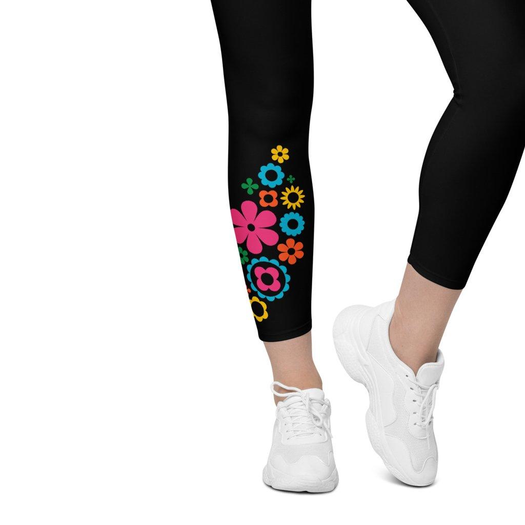 BLOOMPOP happy in black - Leggings With Pockets | SHALMIAK