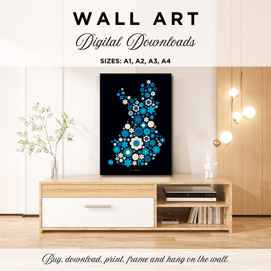 DIGITAL WALL ART - BLOOMPOP blue | SHALMIAK