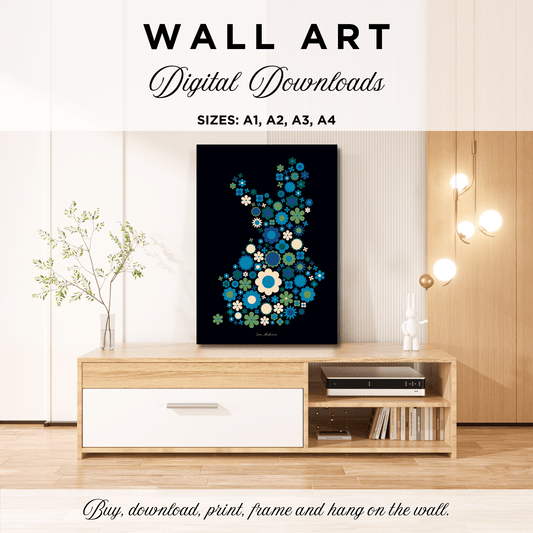 DIGITAL WALL ART - BLOOMPOP blue green | SHALMIAK